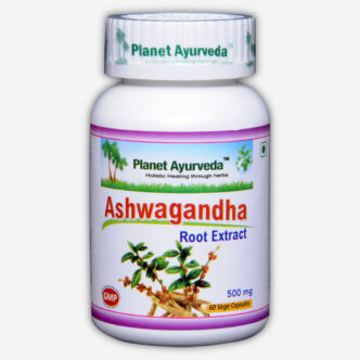 Planet Ayurveda Ashwagandha Root Extract capsules (Withania Somnifera), helpt het lichaam zich aan te passen aan stress en geeft energie en uithoudingsvermogen terug