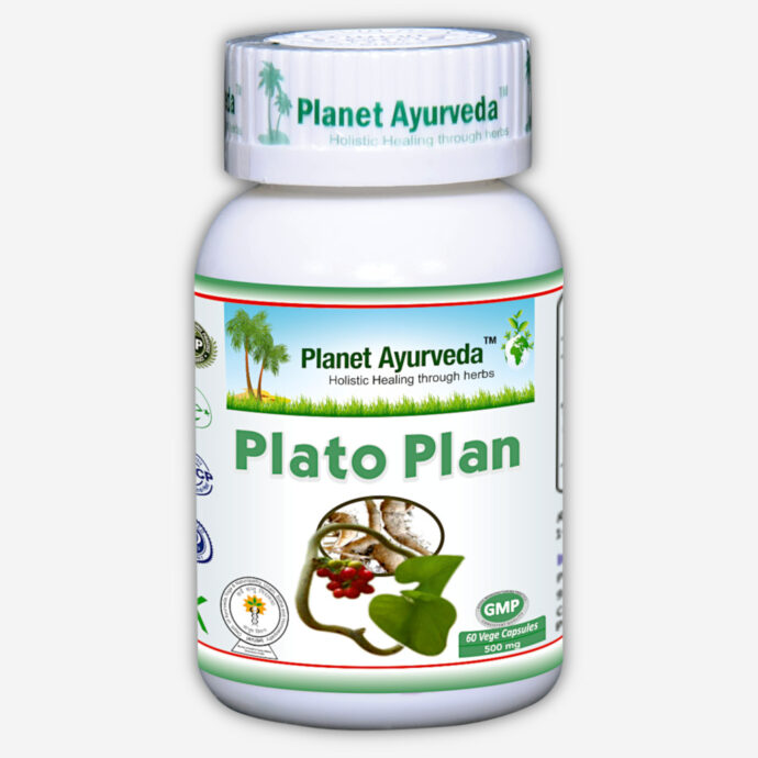 Planet Ayurveda Plato Plan is een Ayurvedische combinatie van plantenextracten om het aantal bloedplaatjes te verhogen en de levensduur van bloedplaatjes te verlengen.