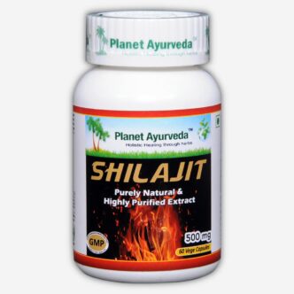 Planet Ayurveda Shilajit (Shilajeet, Mumijo, Mumio), 60 capsules à 500 mg. Voor een optimale stofwisseling, een beter geheugen, tegen menstruele ongemakken en bevordert libido bij zowel mannen als vrouwen.